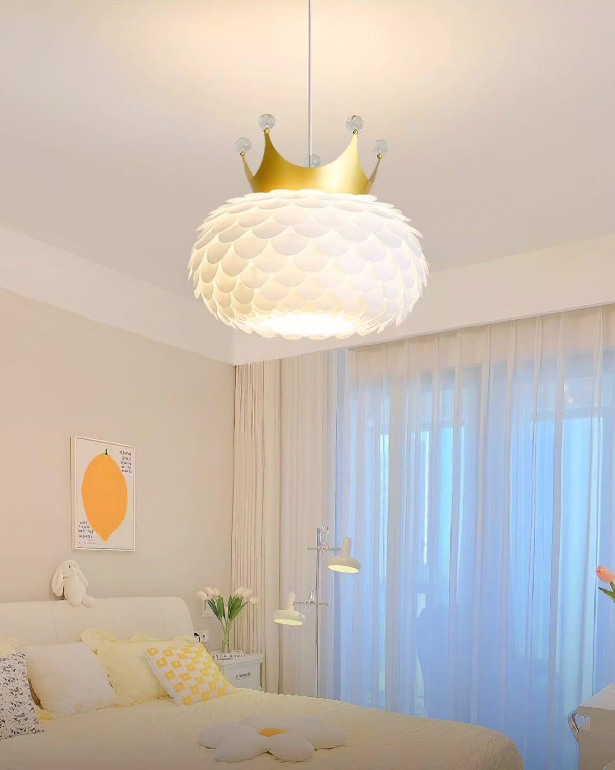 Crown Lampe Suspendue Cristal Coquille Glam