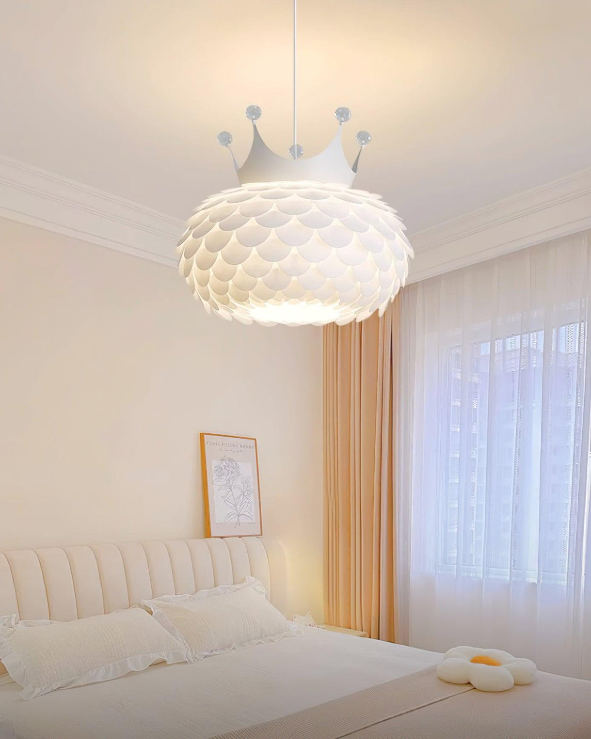 Crown Lampe Suspendue Cristal Coquille Glam