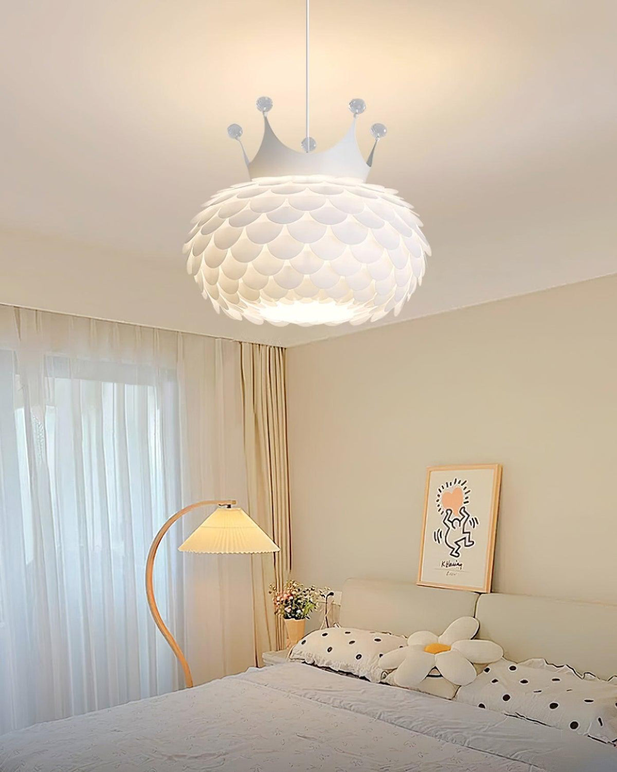 Crown Lampe Suspendue Cristal Coquille Glam