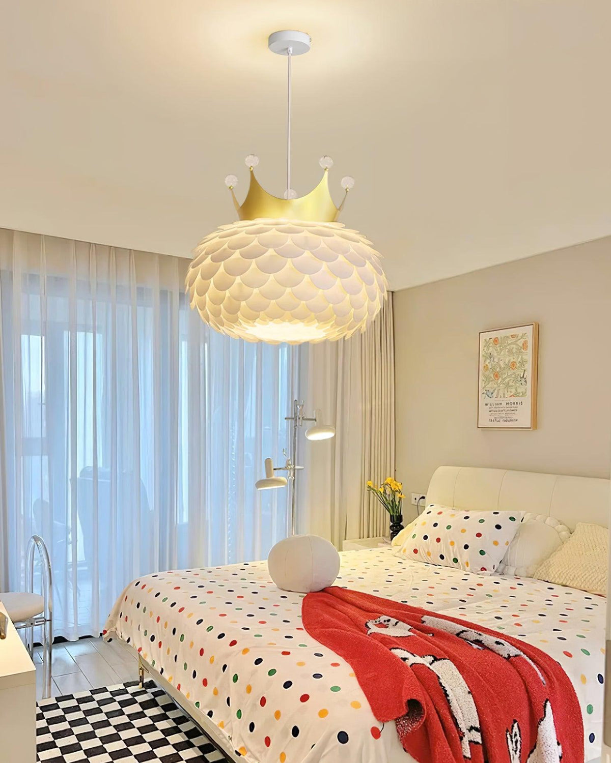 Crown Lampe Suspendue Cristal Coquille Glam