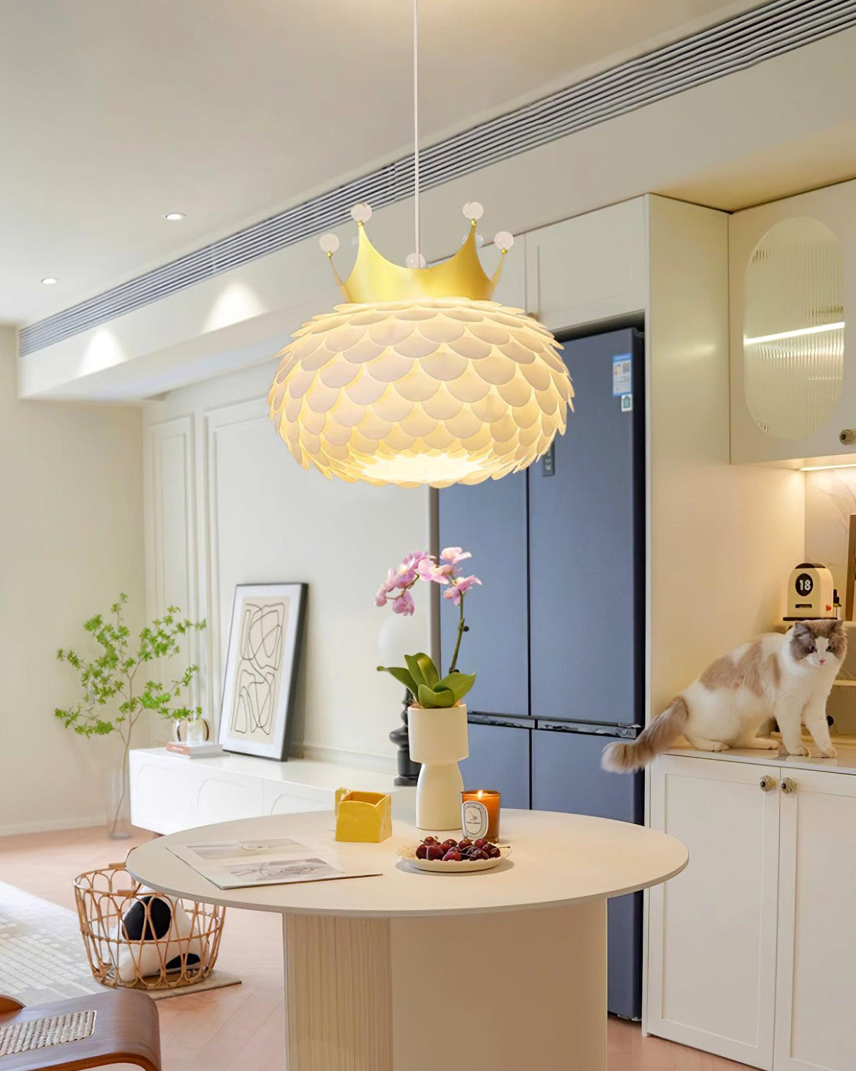 Crown Lampe Suspendue Cristal Coquille Glam