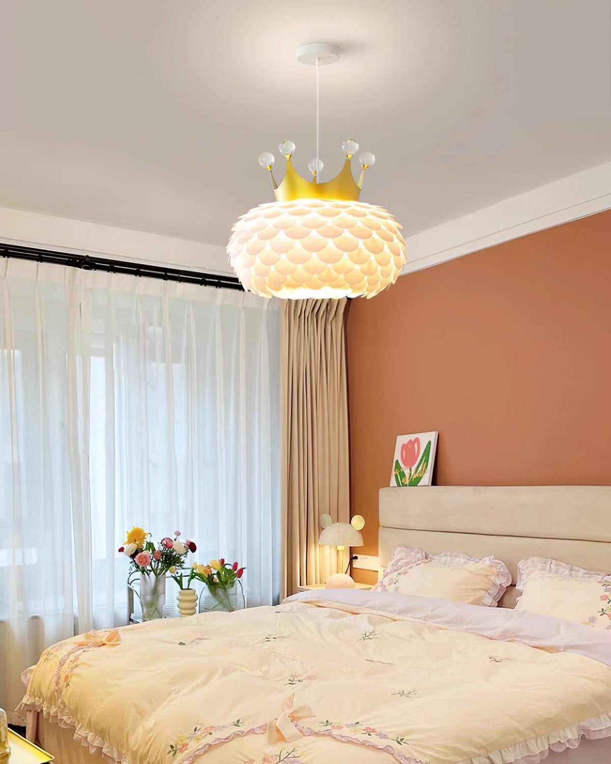 Crown Lampe Suspendue Cristal Coquille Glam