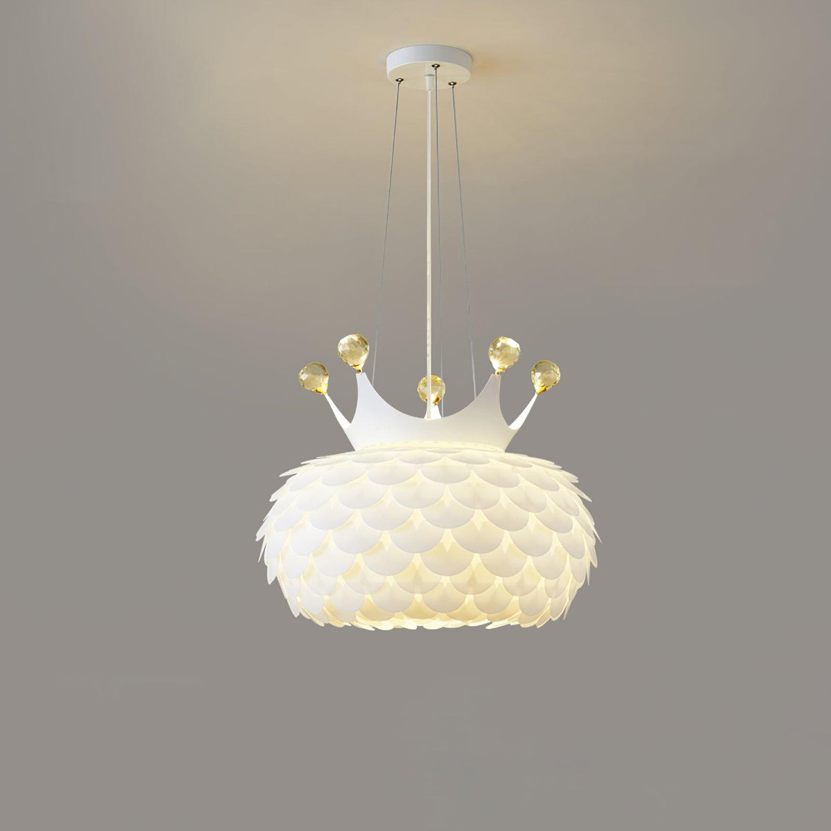 Crown Lampe Suspendue Cristal Coquille Glam