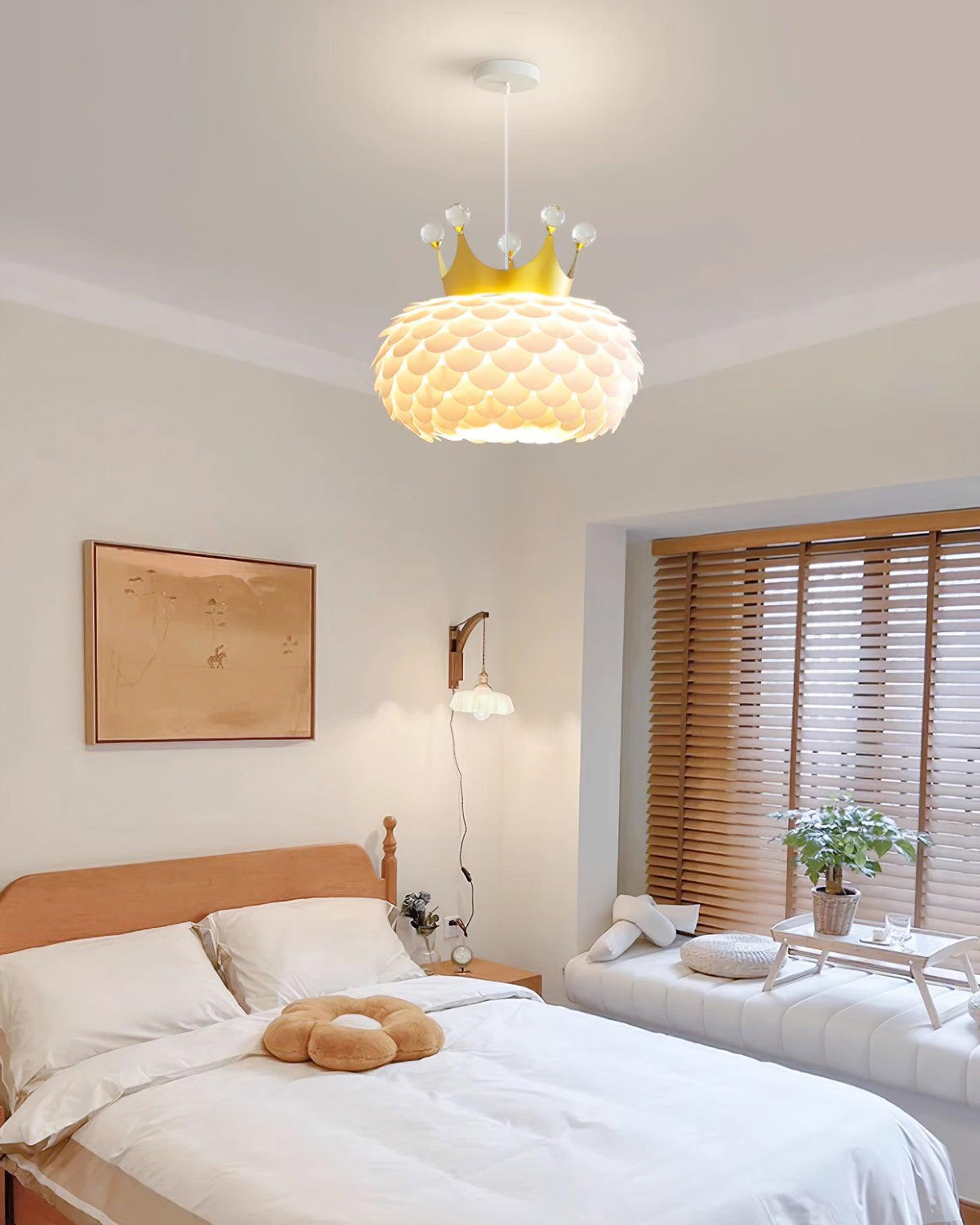 Crown Lampe Suspendue Cristal Coquille Glam