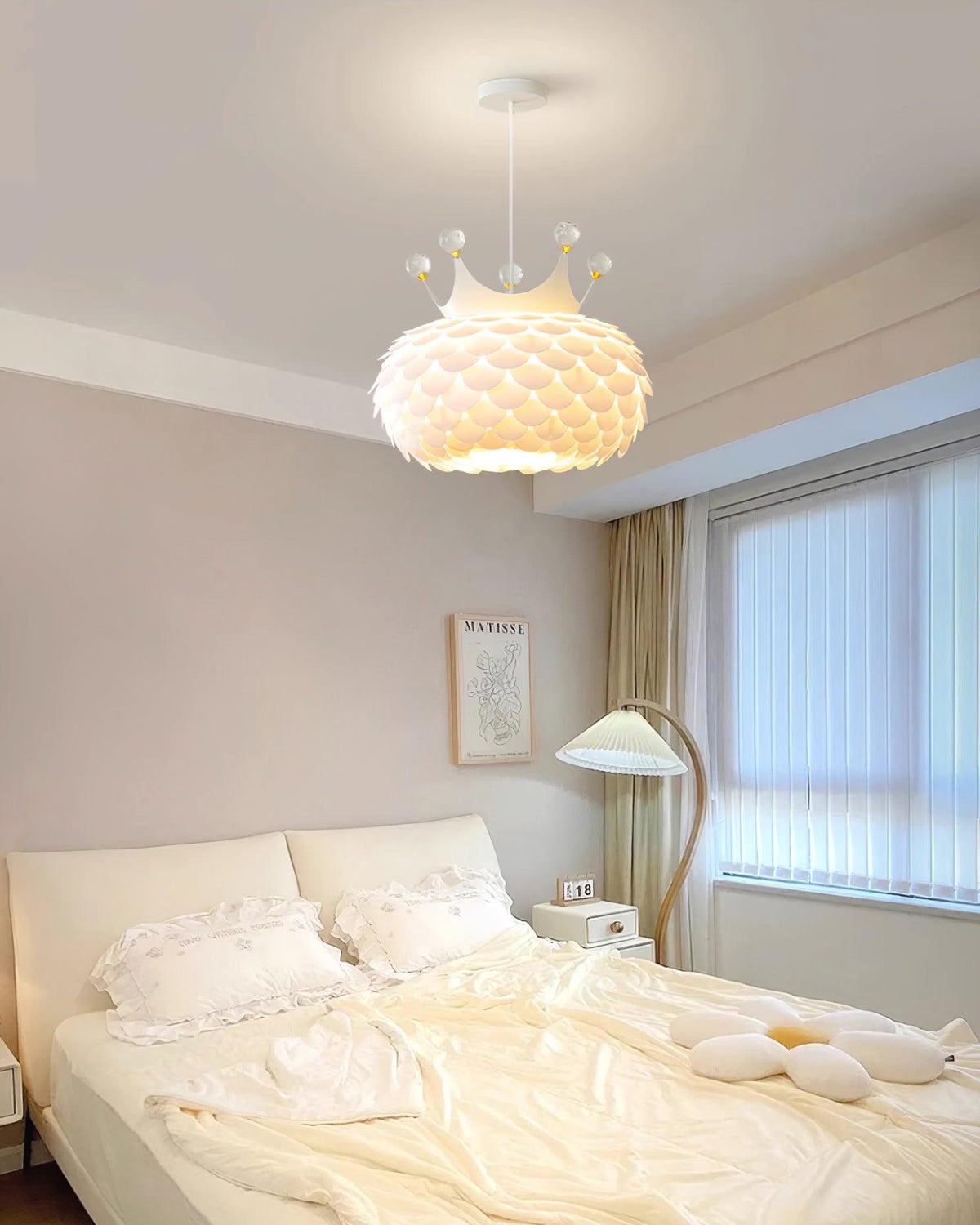 Crown Lampe Suspendue Cristal Coquille Glam