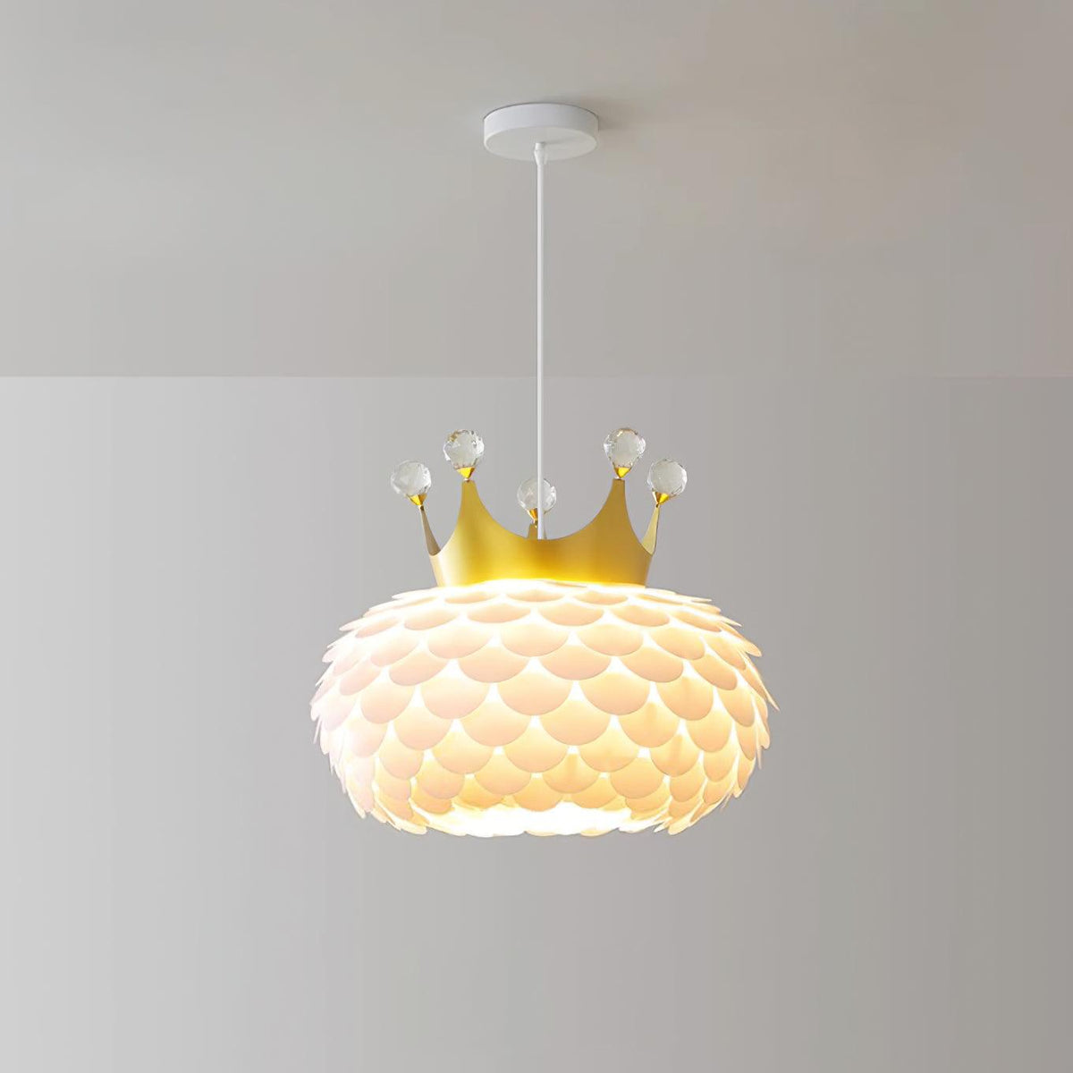 Crown Lampe Suspendue Cristal Coquille Glam