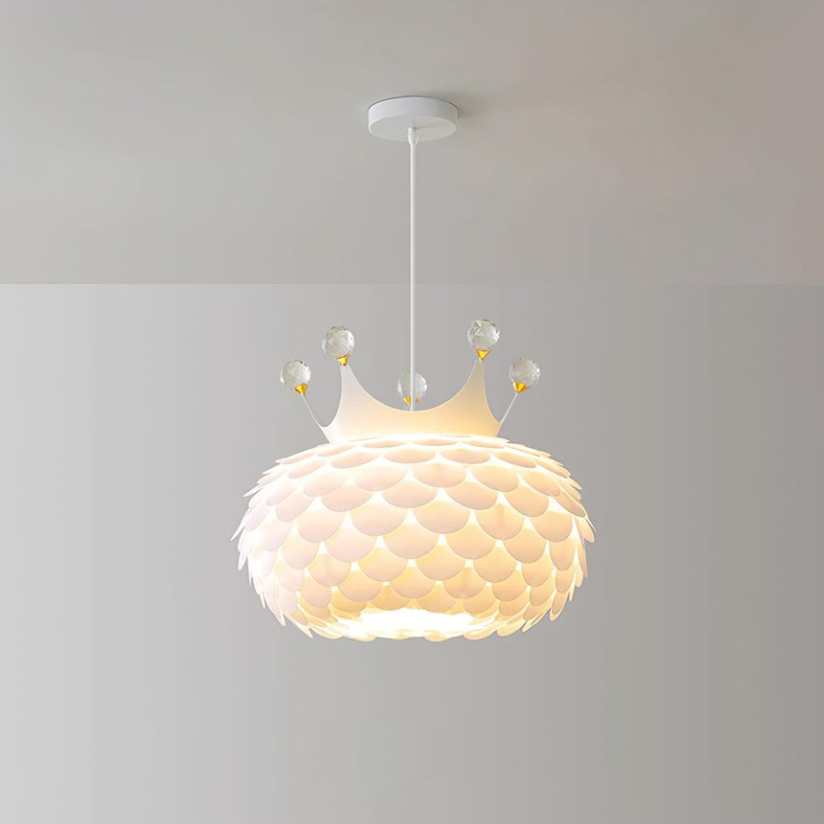 Crown Lampe Suspendue Cristal Coquille Glam