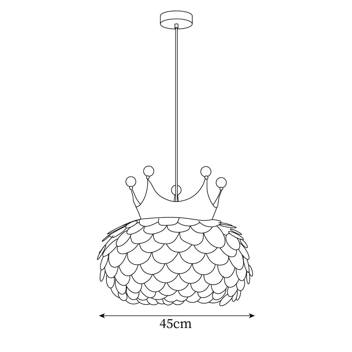Crown Lampe Suspendue Cristal Coquille Glam
