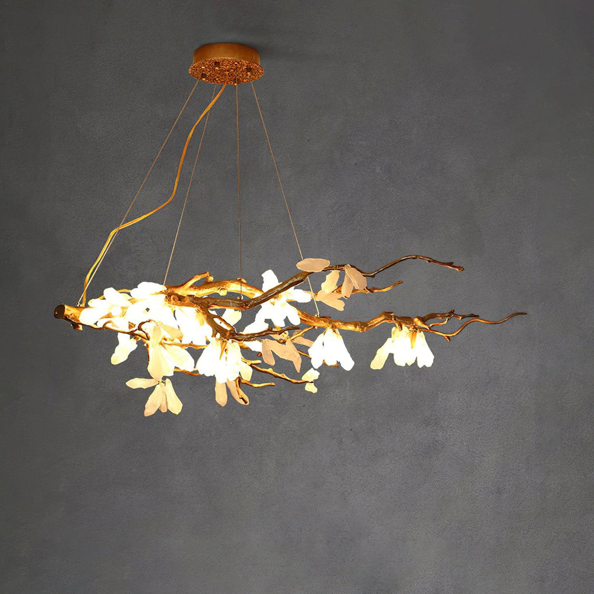 Lustra Lustre Organique en Pierre et Branches