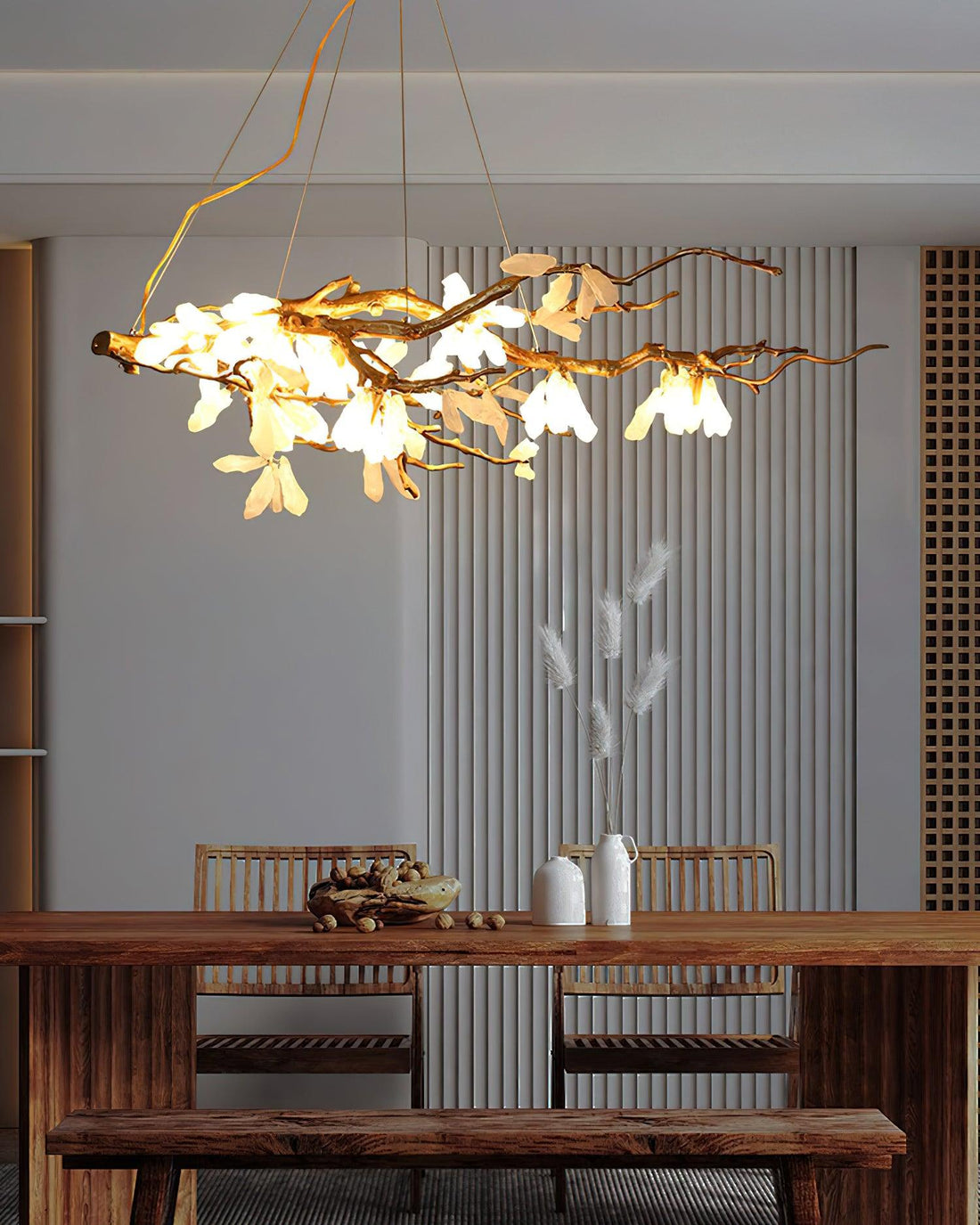 Lustra Lustre Organique en Pierre et Branches