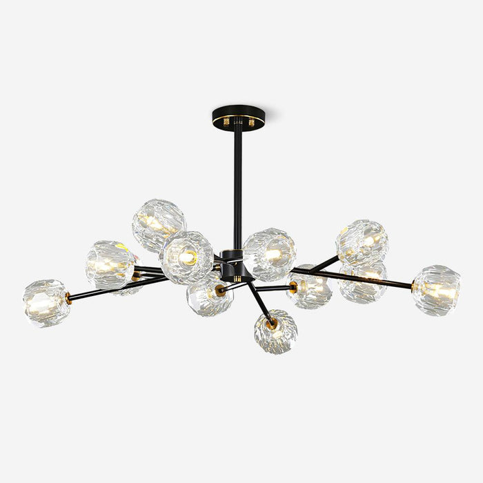 Crystal Lustre Boule Laiton Noir Facetté