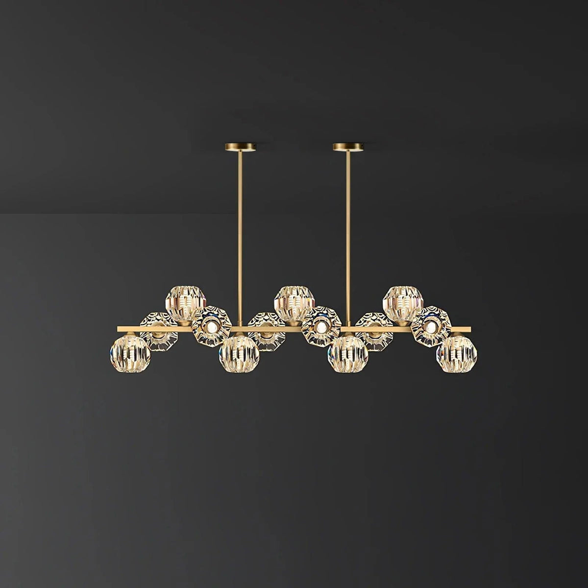 Vavynor Lustre Luxueux Boule Laiton Cristal Verre