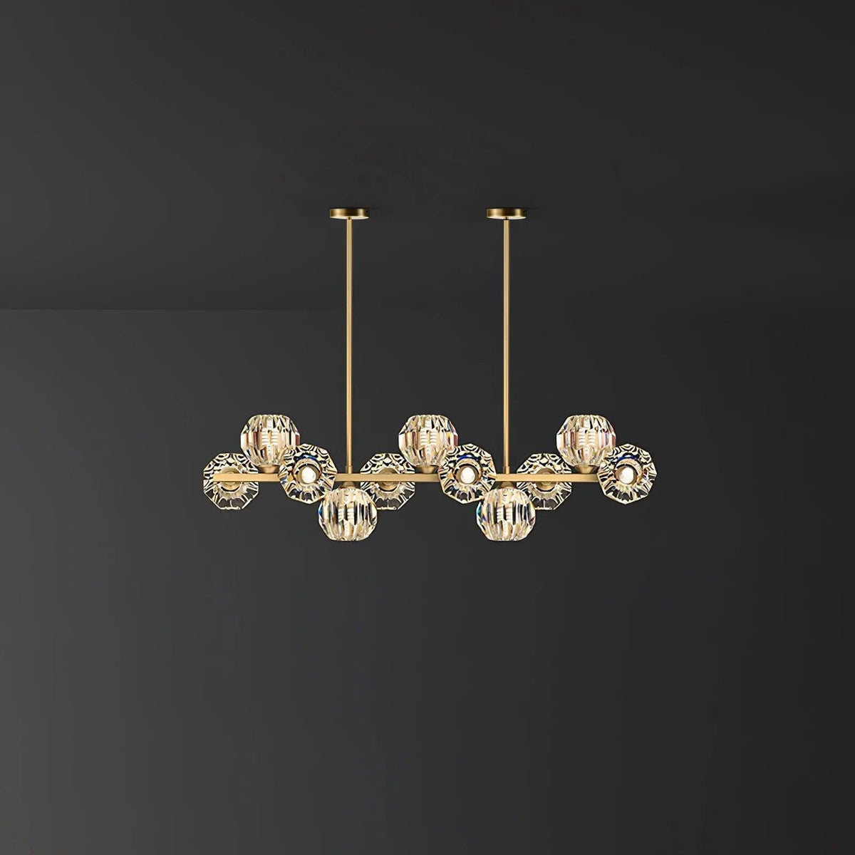 Vavynor Lustre Luxueux Boule Laiton Cristal Verre
