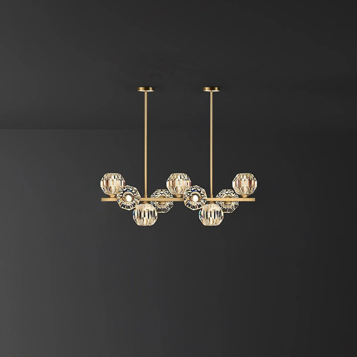 Vavynor Lustre Luxueux Boule Laiton Cristal Verre