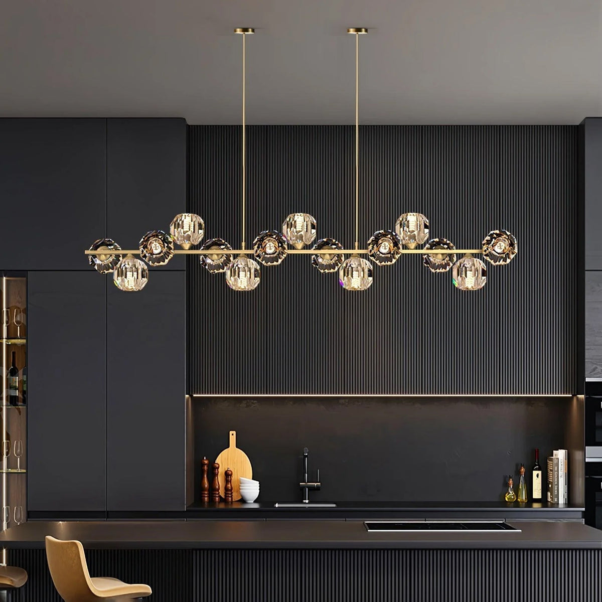 Vavynor Lustre Luxueux Boule Laiton Cristal Verre