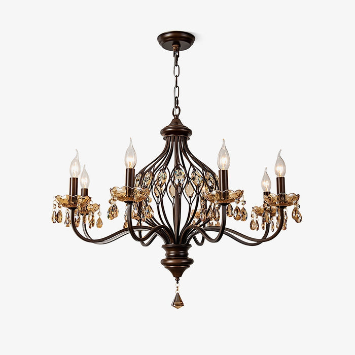 Enorel Lustre en Bronze Vintage avec Cristaux