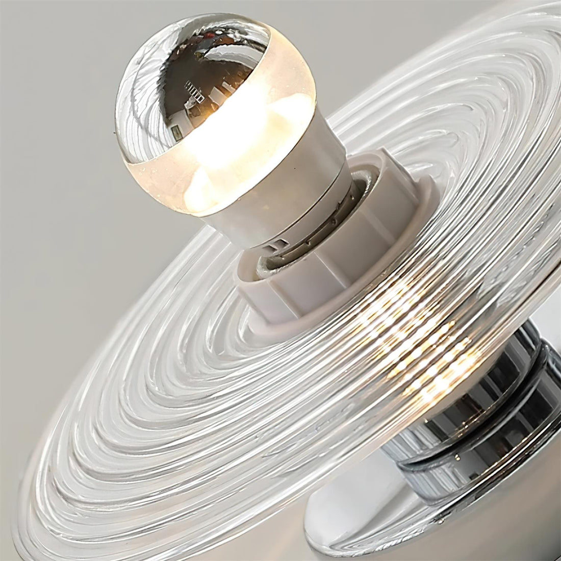 Curios Lumière de Plafond Spirale en verre Avec Base en Chrome