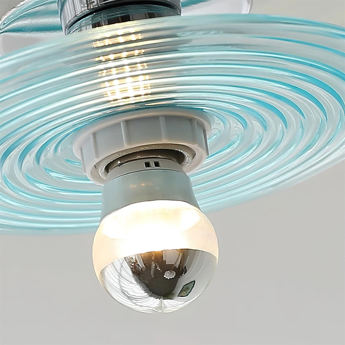 Curios Lumière de Plafond Spirale en verre Avec Base en Chrome