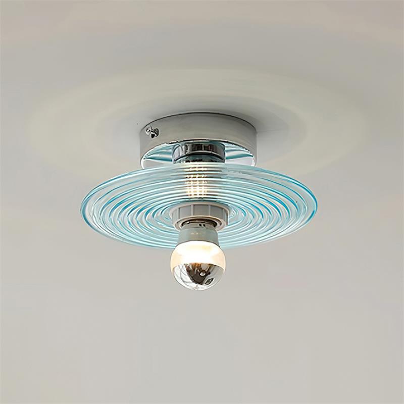 Curios Lumière de Plafond Spirale en verre Avec Base en Chrome