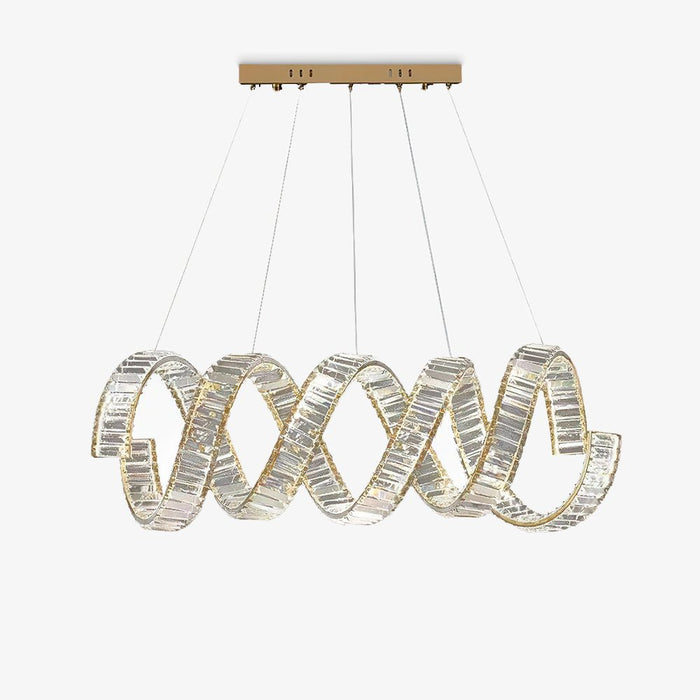 Lustra Lustre Courbé Cristal LED Luxueux