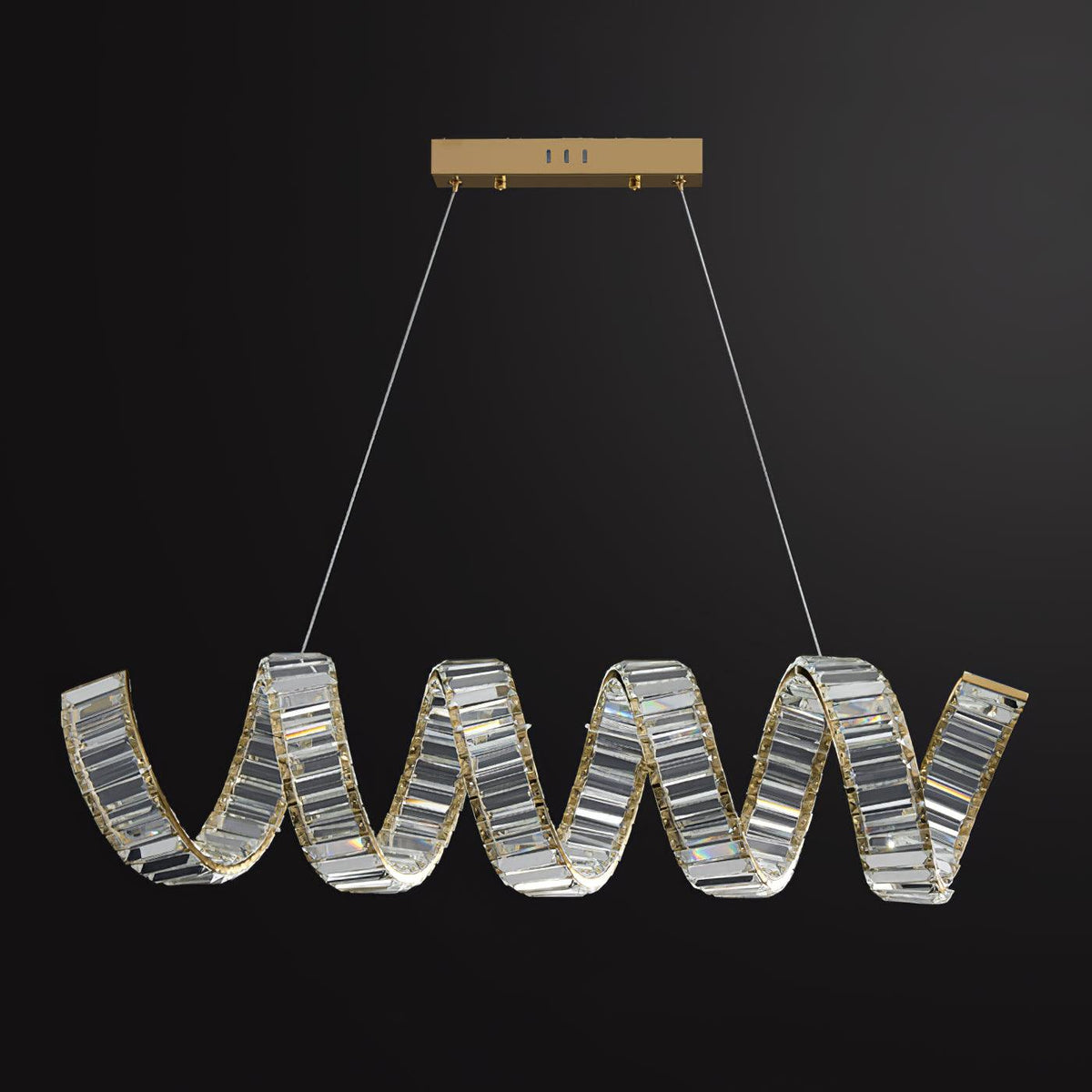 Lustra Lustre Courbé Cristal LED Luxueux