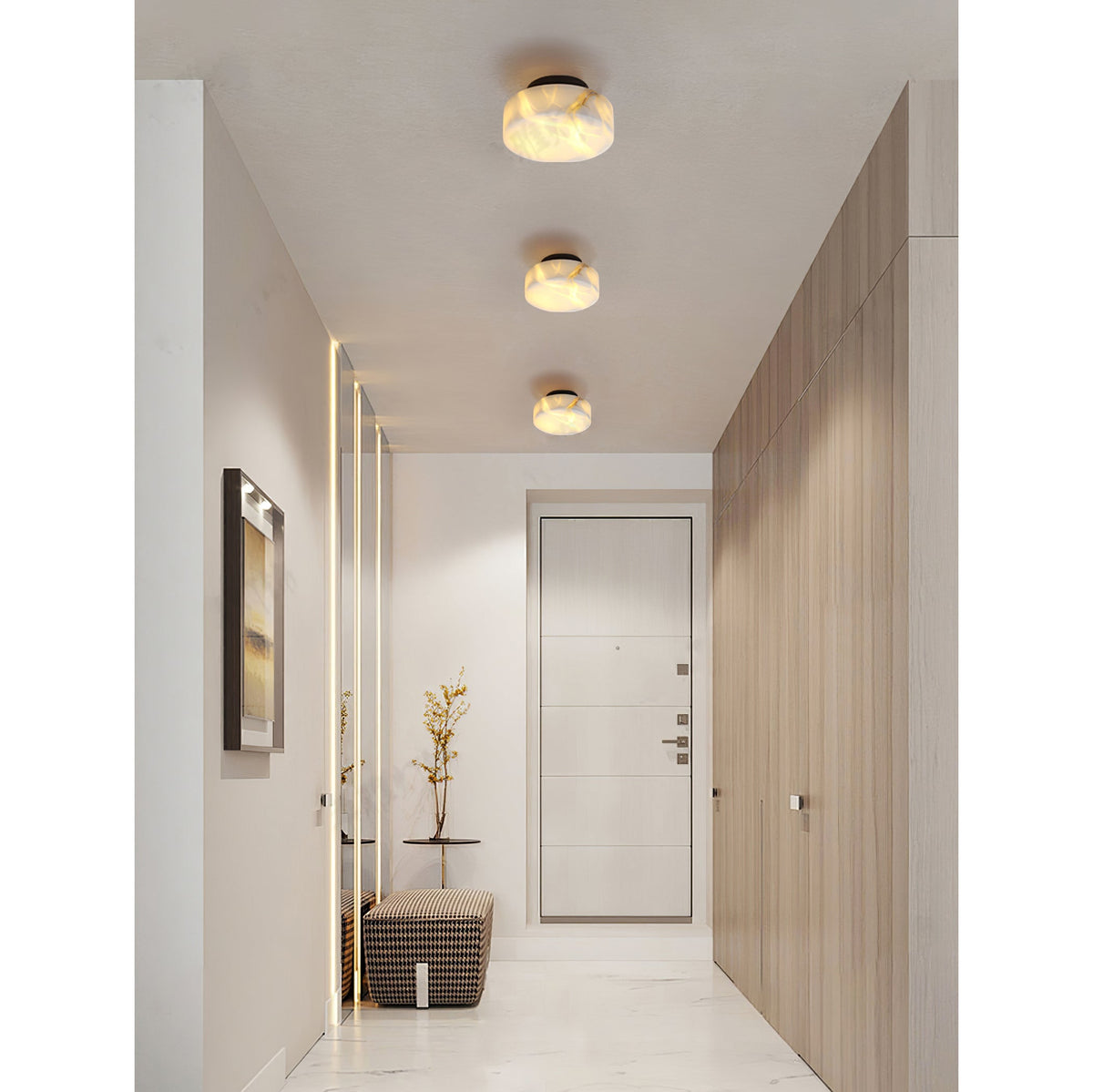 Glim Applique Murale Moderne Minimaliste En Laiton Et Albâtre