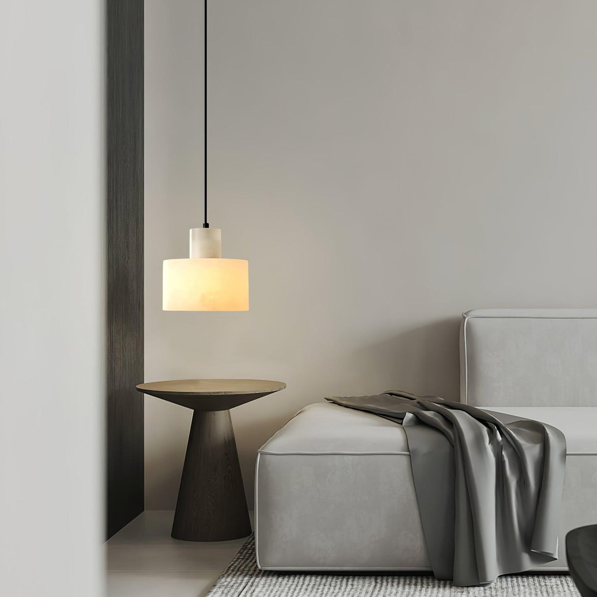 Alabaster Suspension Double Cylindrique