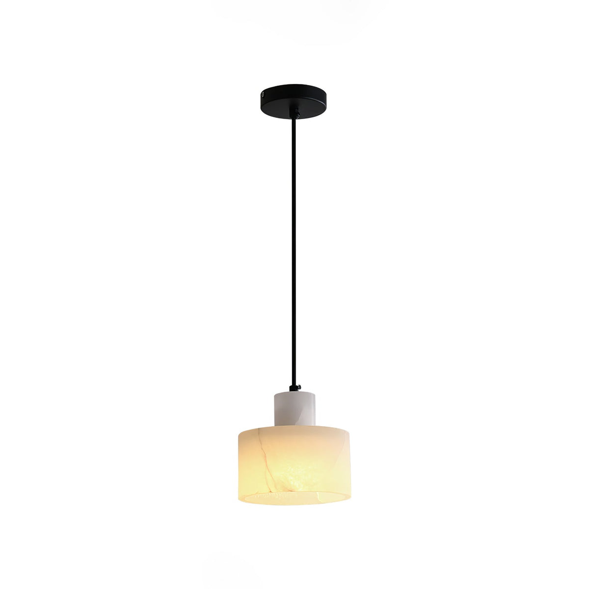 Alabaster Suspension Double Cylindrique