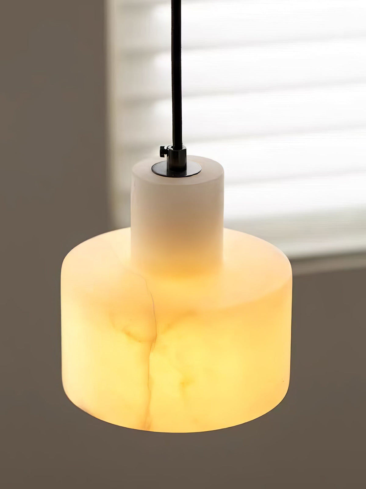 Alabaster Suspension Double Cylindrique