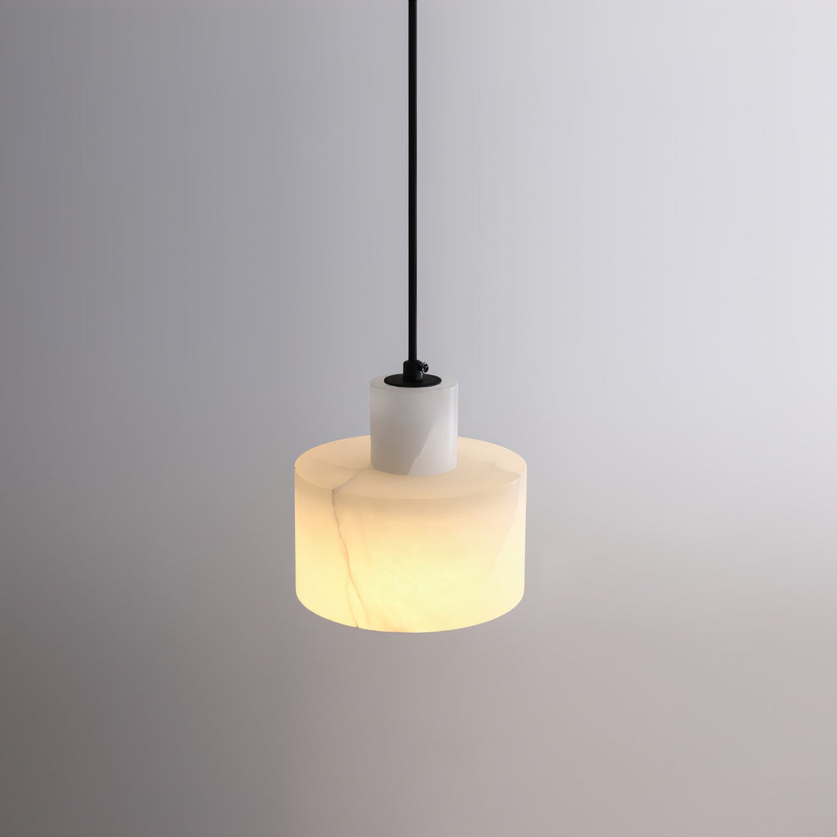 Alabaster Suspension Double Cylindrique