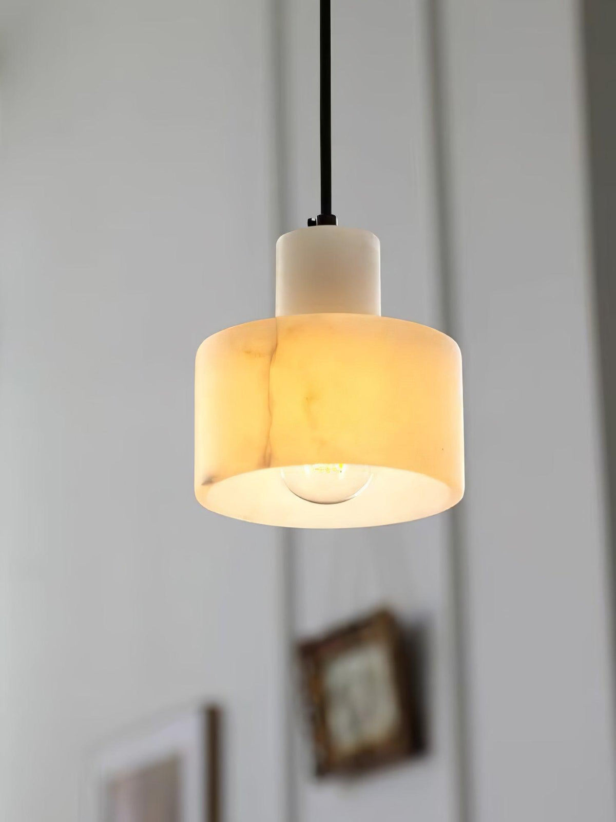 Alabaster Suspension Double Cylindrique