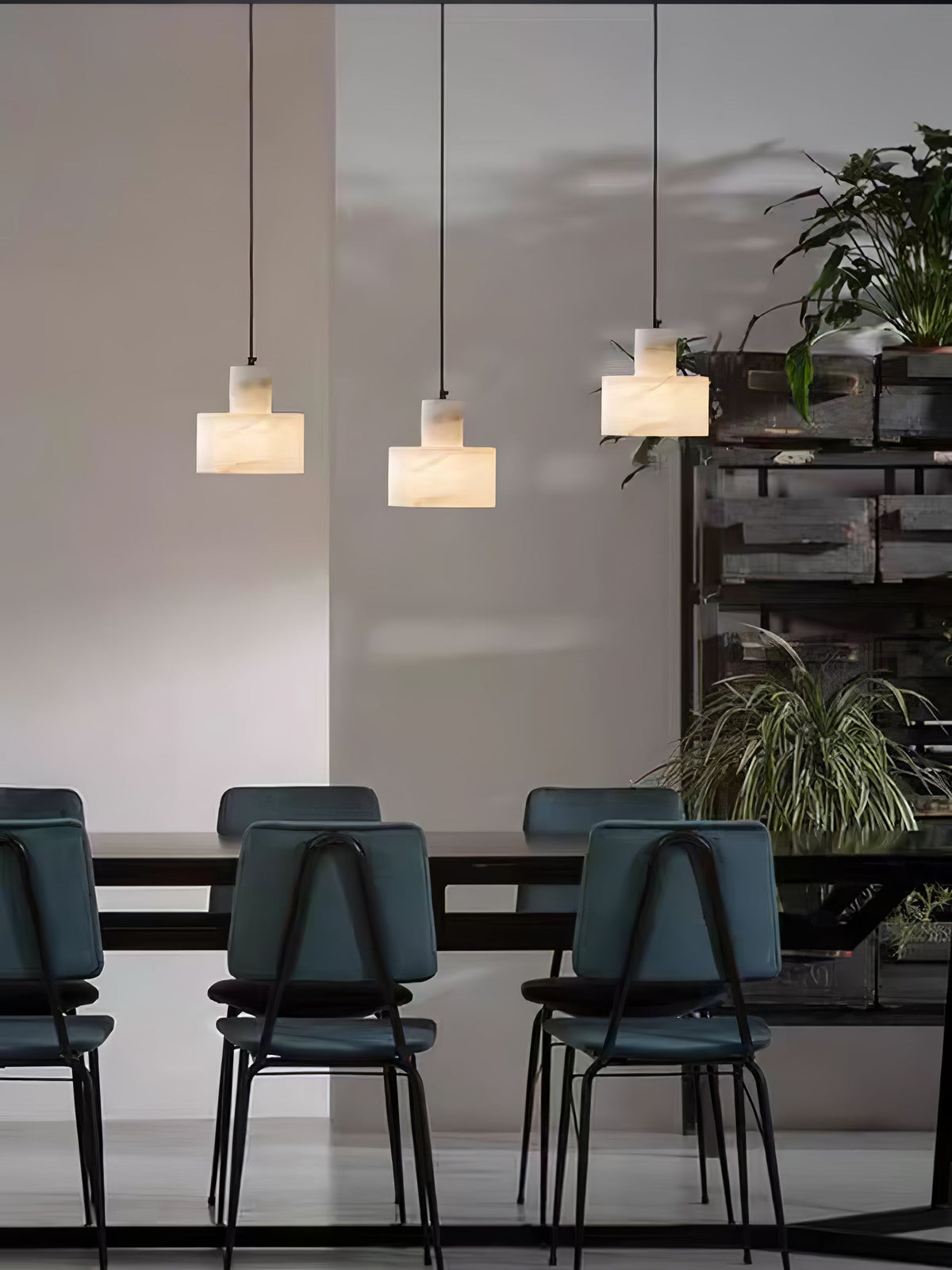 Alabaster Suspension Double Cylindrique