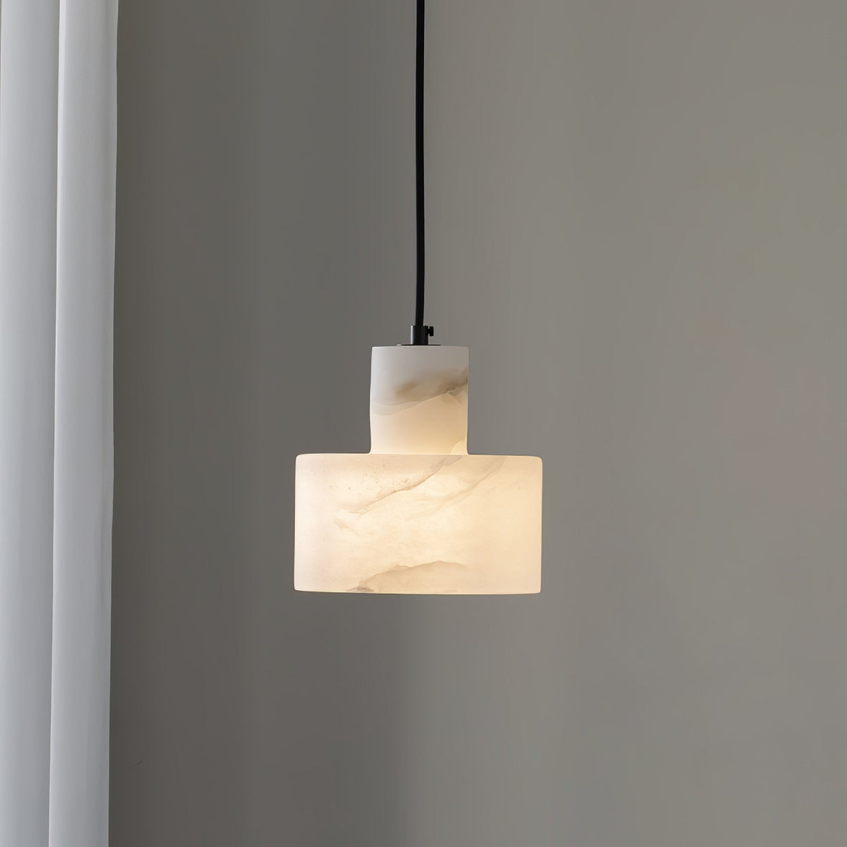Alabaster Suspension Double Cylindrique