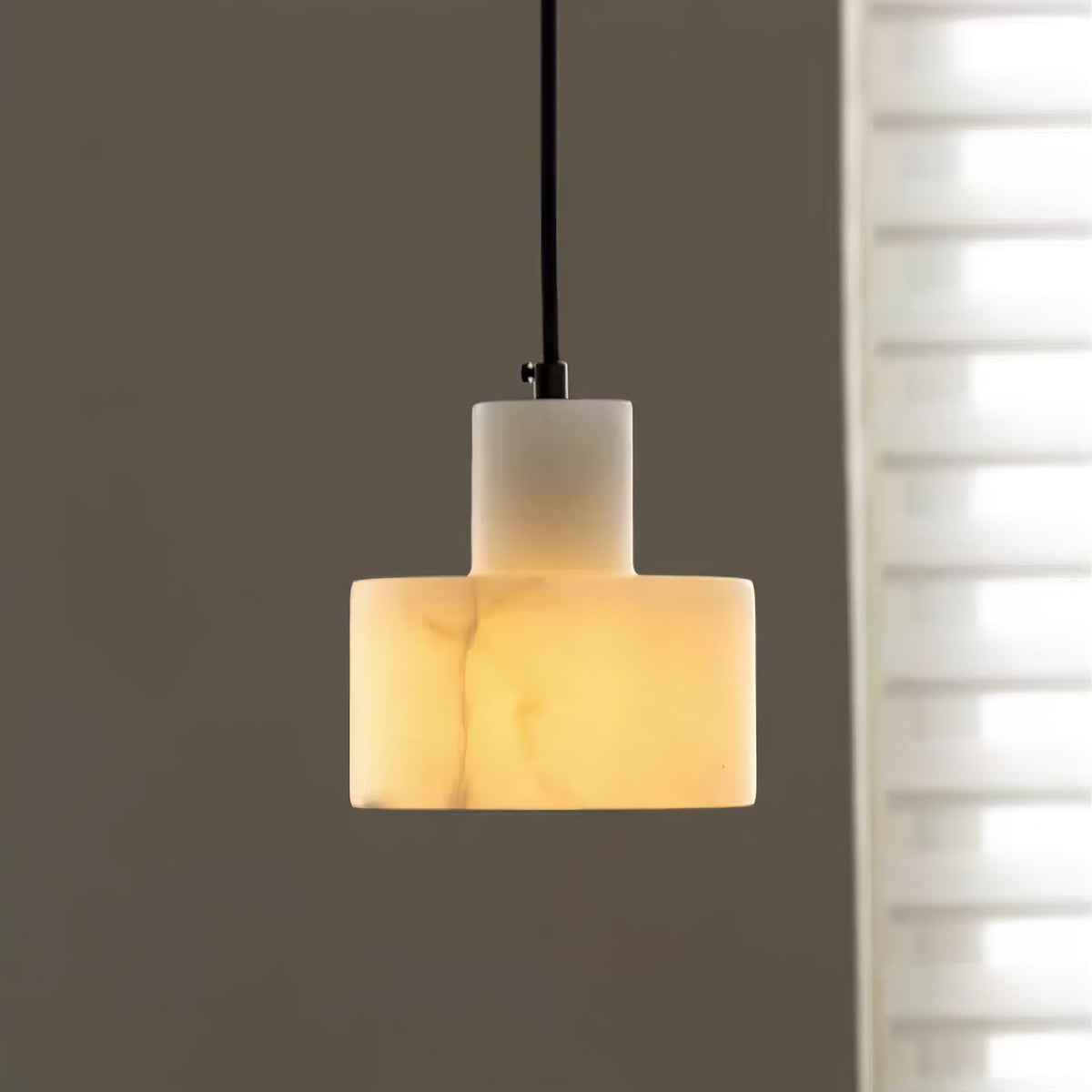 Alabaster Suspension Double Cylindrique