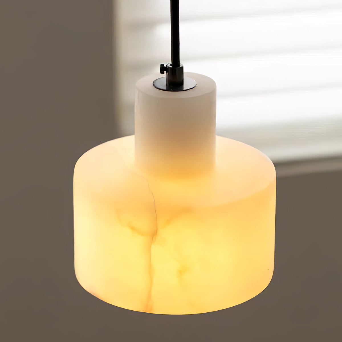 Alabaster Suspension Double Cylindrique