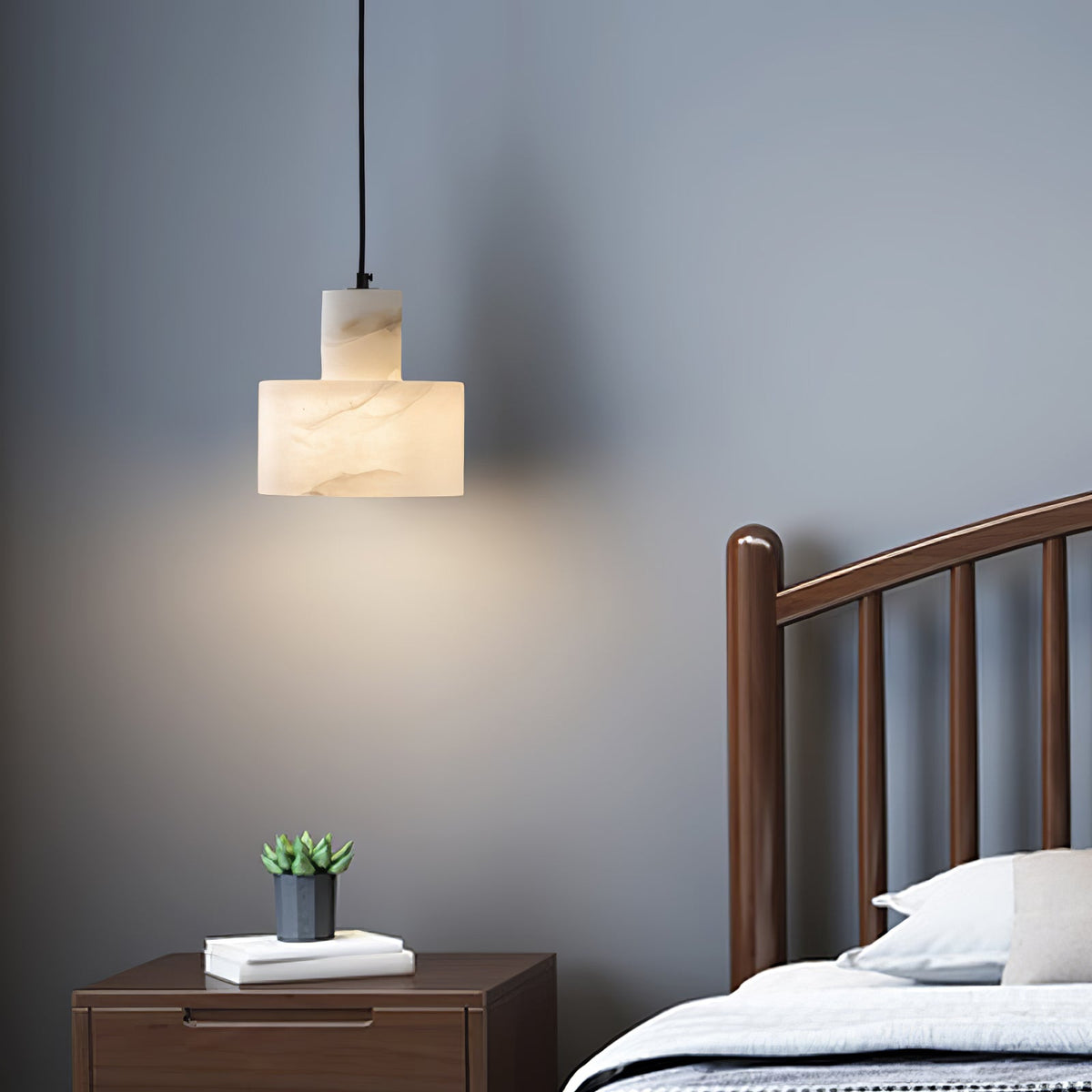 Alabaster Suspension Double Cylindrique