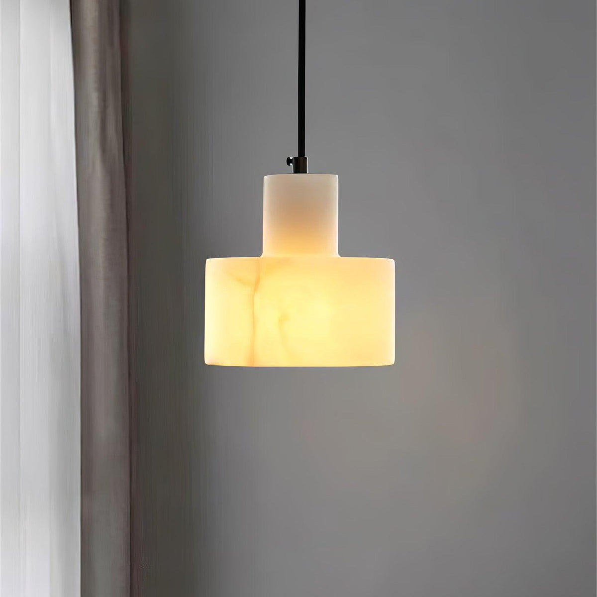 Alabaster Suspension Double Cylindrique