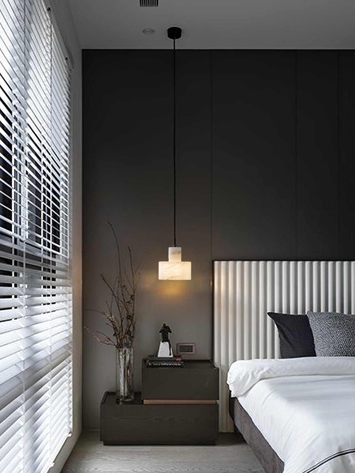 Alabaster Suspension Double Cylindrique
