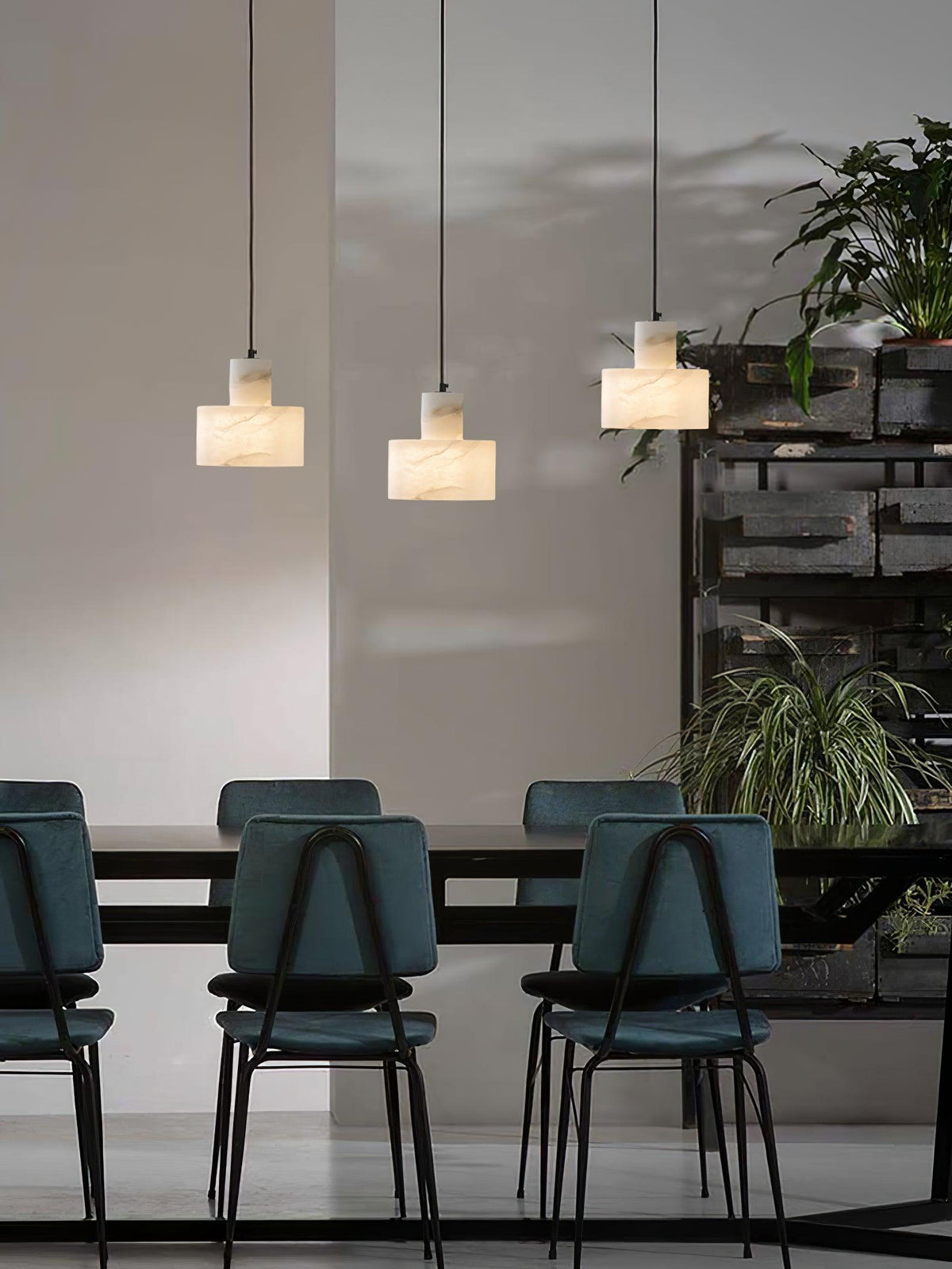Alabaster Suspension Double Cylindrique