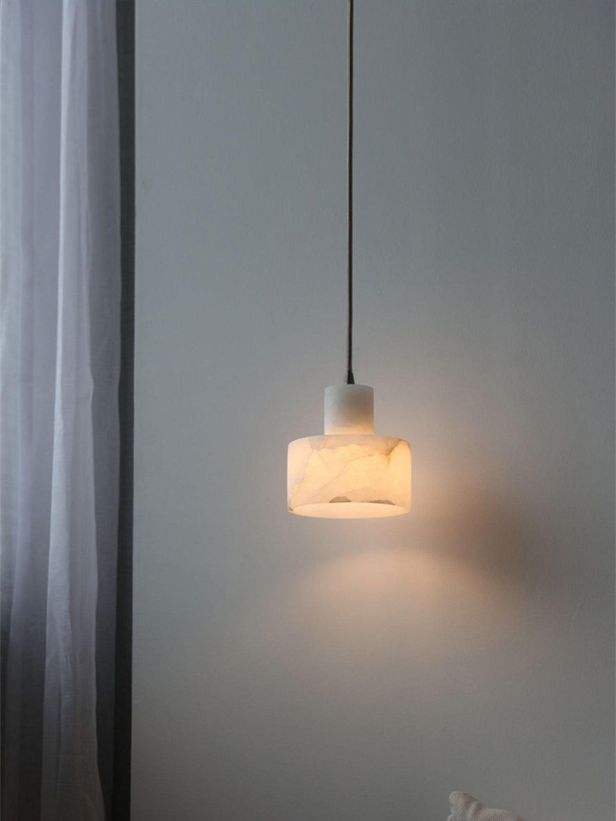 Alabaster Suspension Double Cylindrique