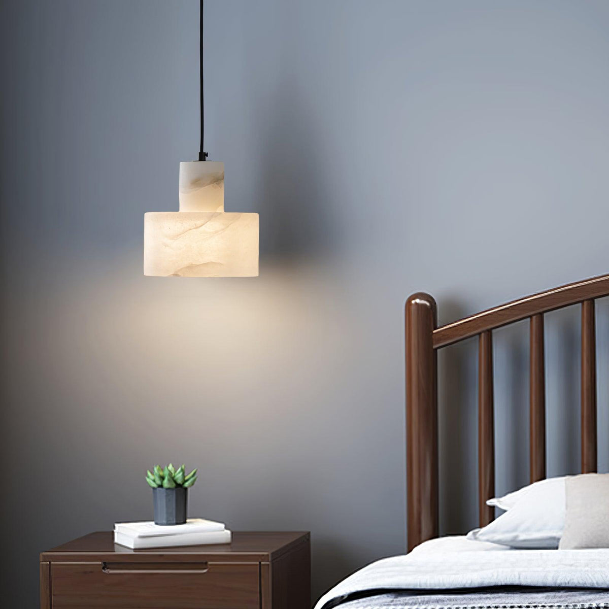Alabaster Suspension Double Cylindrique