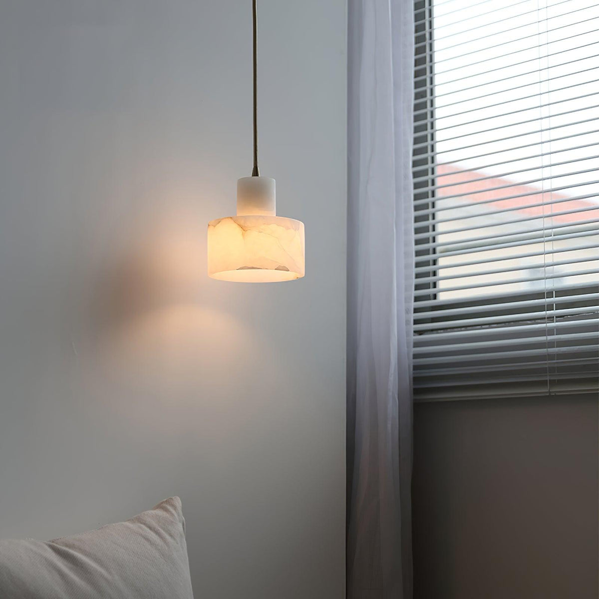 Alabaster Suspension Double Cylindrique
