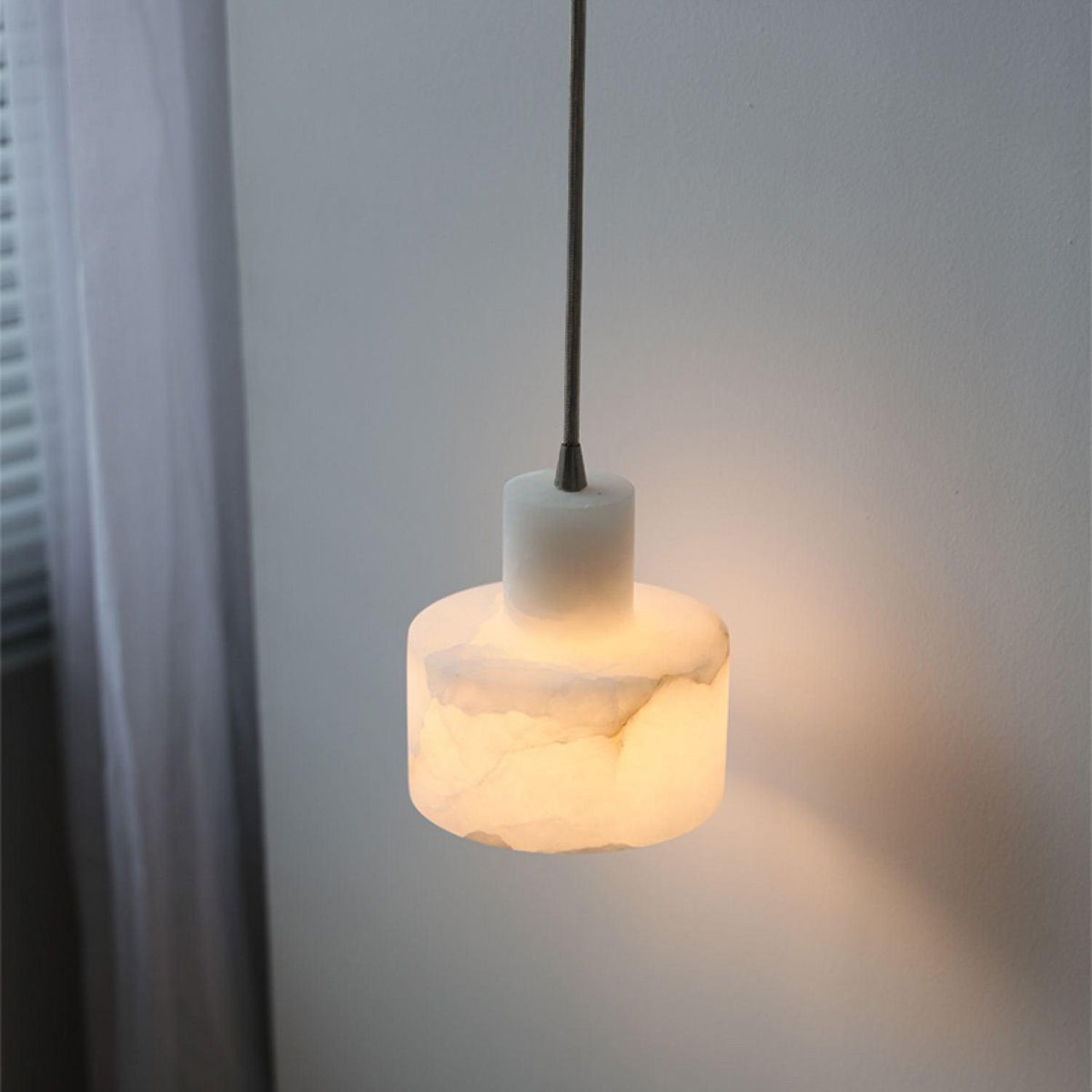 Alabaster Suspension Double Cylindrique