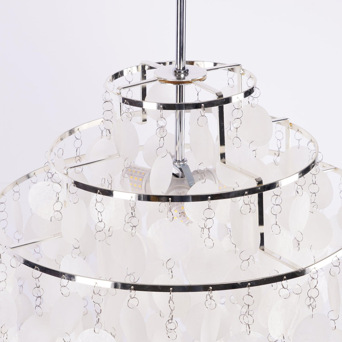 Lustra Suspension Lampe Anneau Rond en Coquillage
