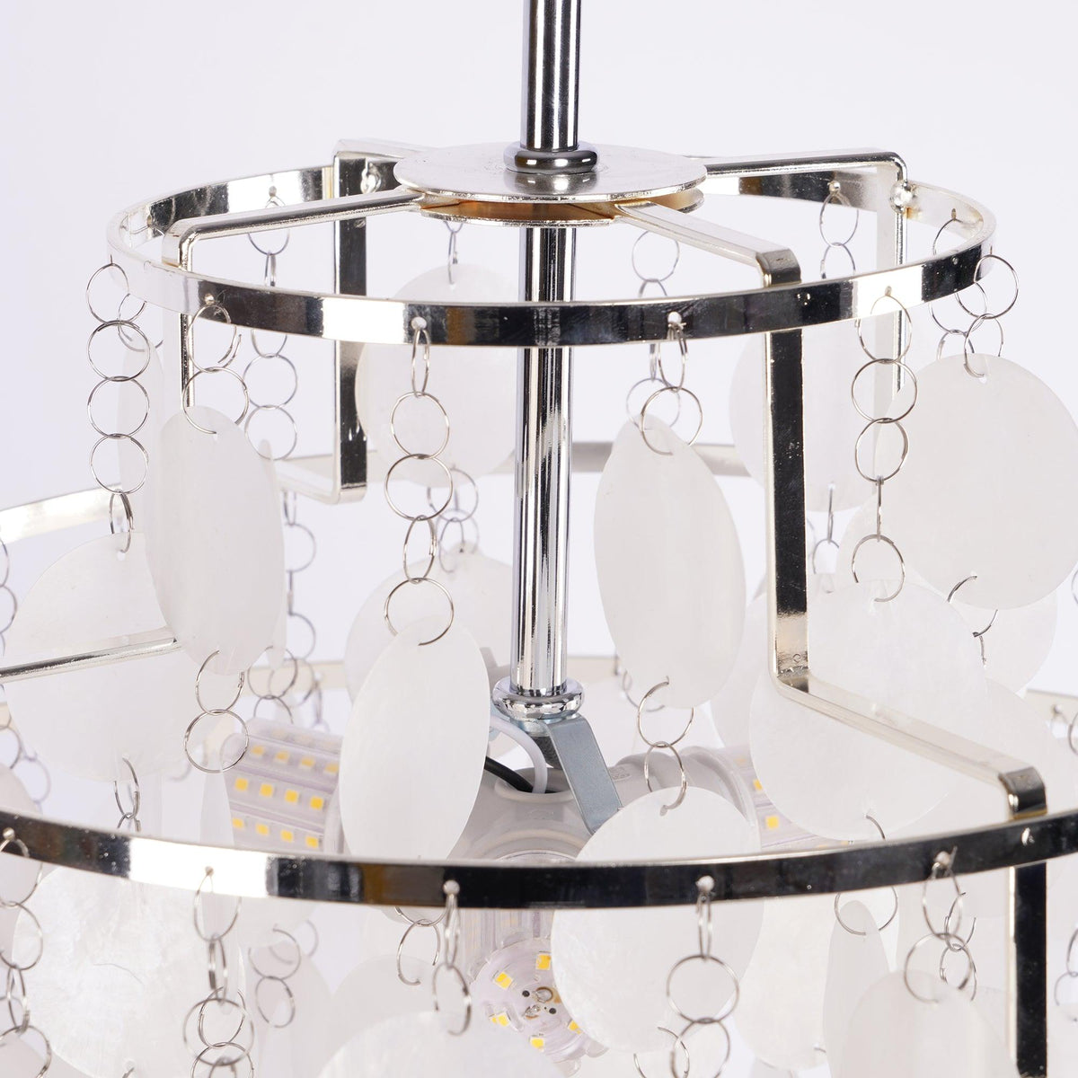 Lustra Suspension Lampe Anneau Rond en Coquillage