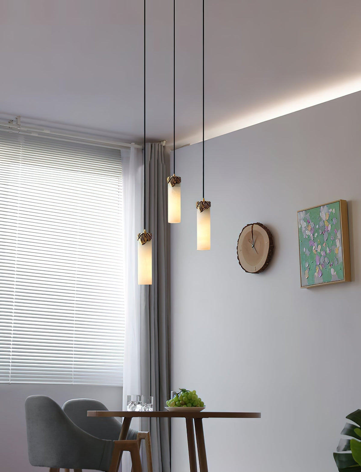 Quiver Suspension Moderne Minimaliste En Laiton Et Albâtre