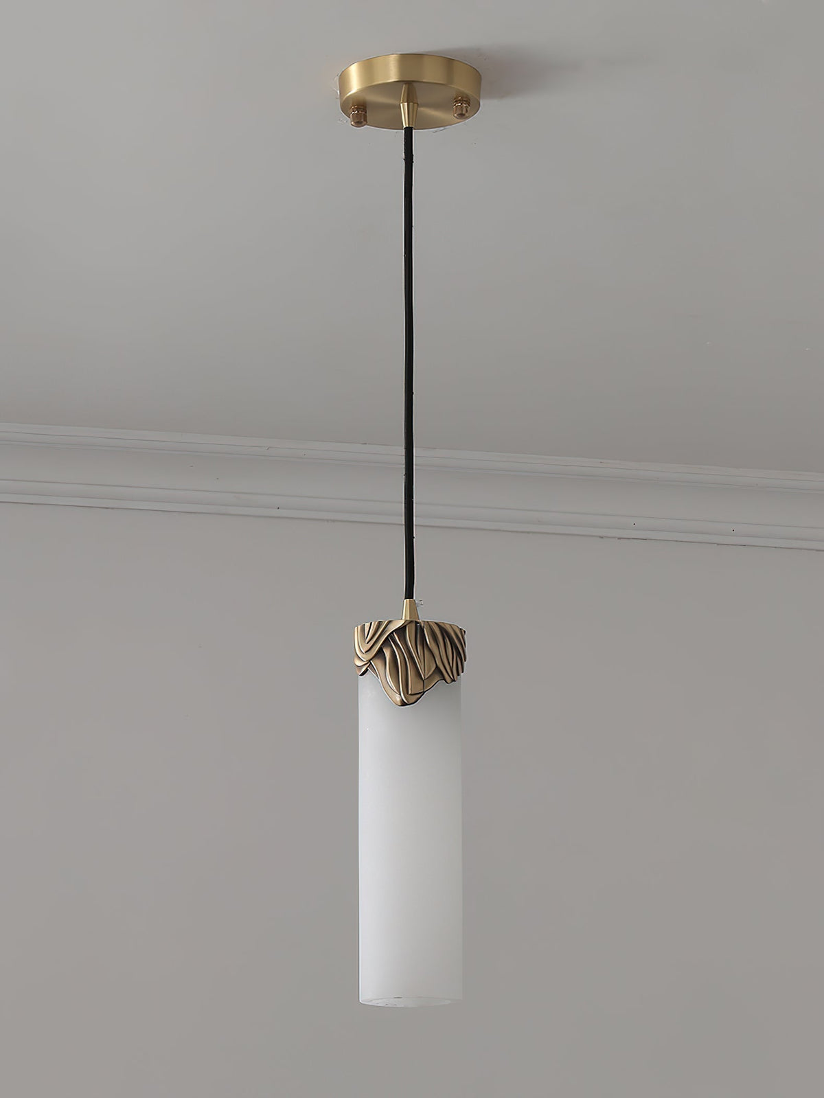 Quiver Suspension Moderne Minimaliste En Laiton Et Albâtre