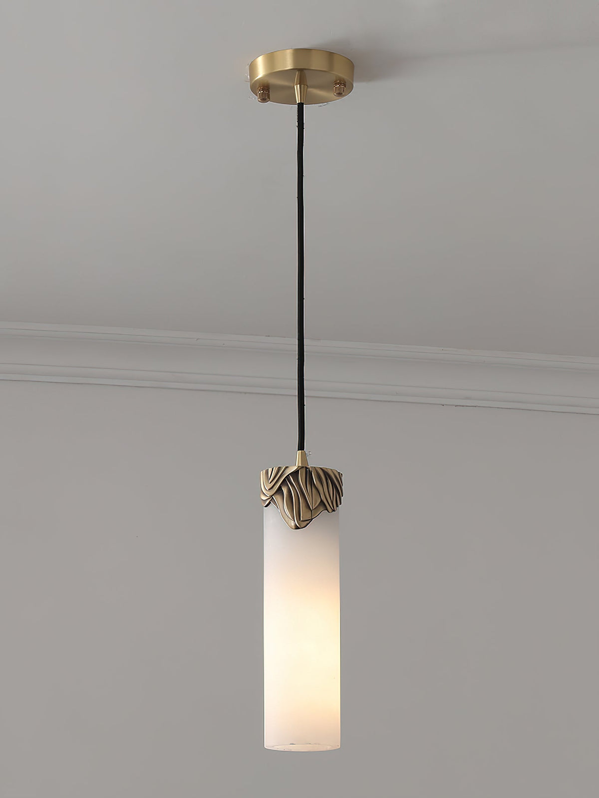 Quiver Suspension Moderne Minimaliste En Laiton Et Albâtre