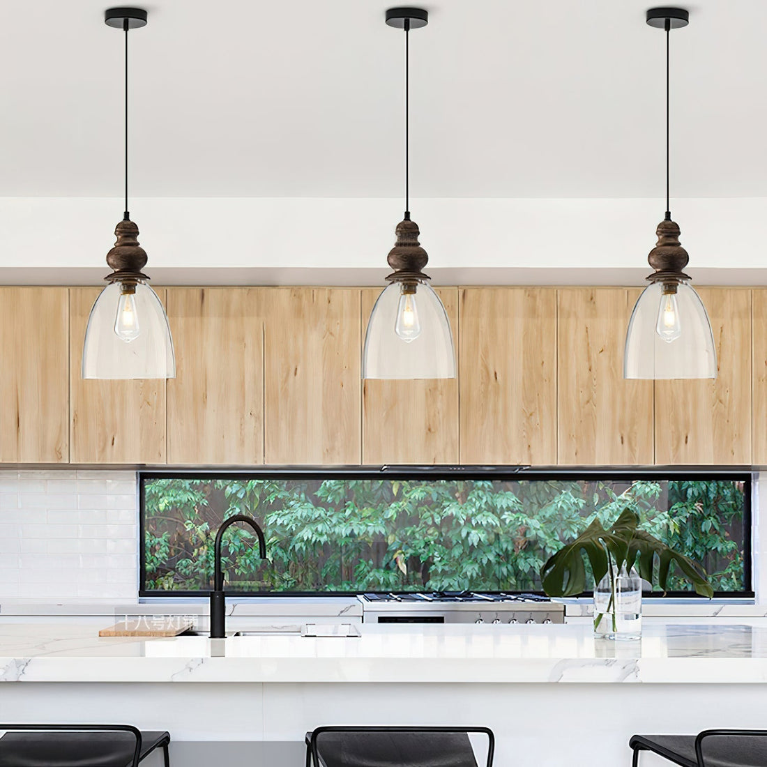 Inert Suspension en Bois et Verre Minimaliste Moderne