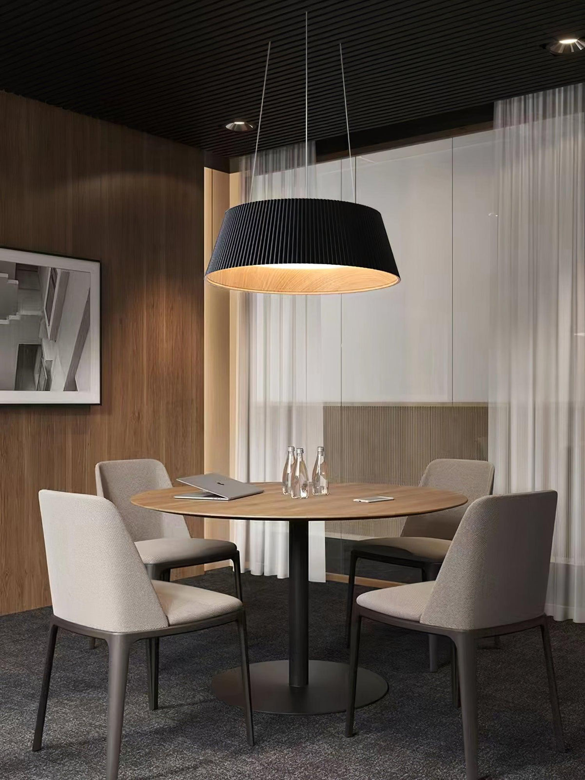 Delta Lampe Suspendue Profil Bas Bois Intérieur